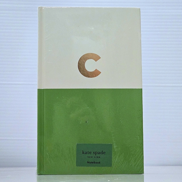 kate spade ♠️ Gold-Initial Dipped Green Notebook with the letter "C" - Picture 1 of 5